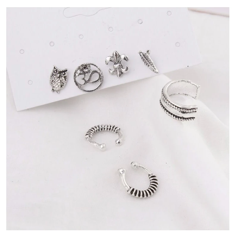 M MISM Fashion 7 шт. богемные Этнические женские серьги-клипсы готические Винтажные