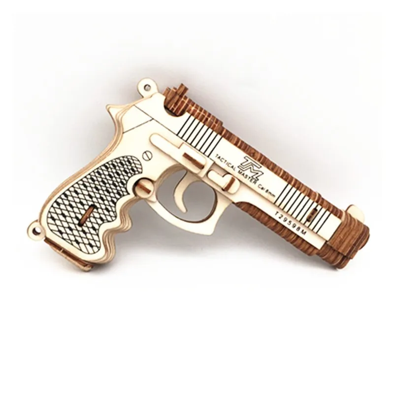 3D пазл Детские деревянные игрушки лазерная резка сделай сам сборочный пистолет