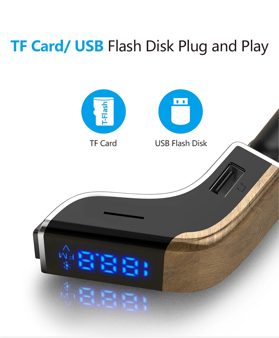FM передатчик Bluetooth автомобильный комплект MP3-плеер светодиодный двойной USB 4.1A автомобиля зарядное устройство напряжение дисплей Micro SD TF воспроизведения музыки