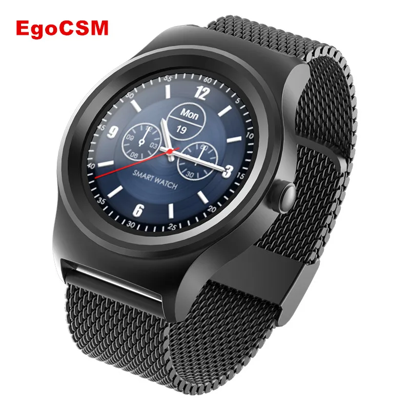 Egocsm SMA Круглый двойной Bluetooth Smart Watch с мониторинга сердечного ритма мониторинг сна