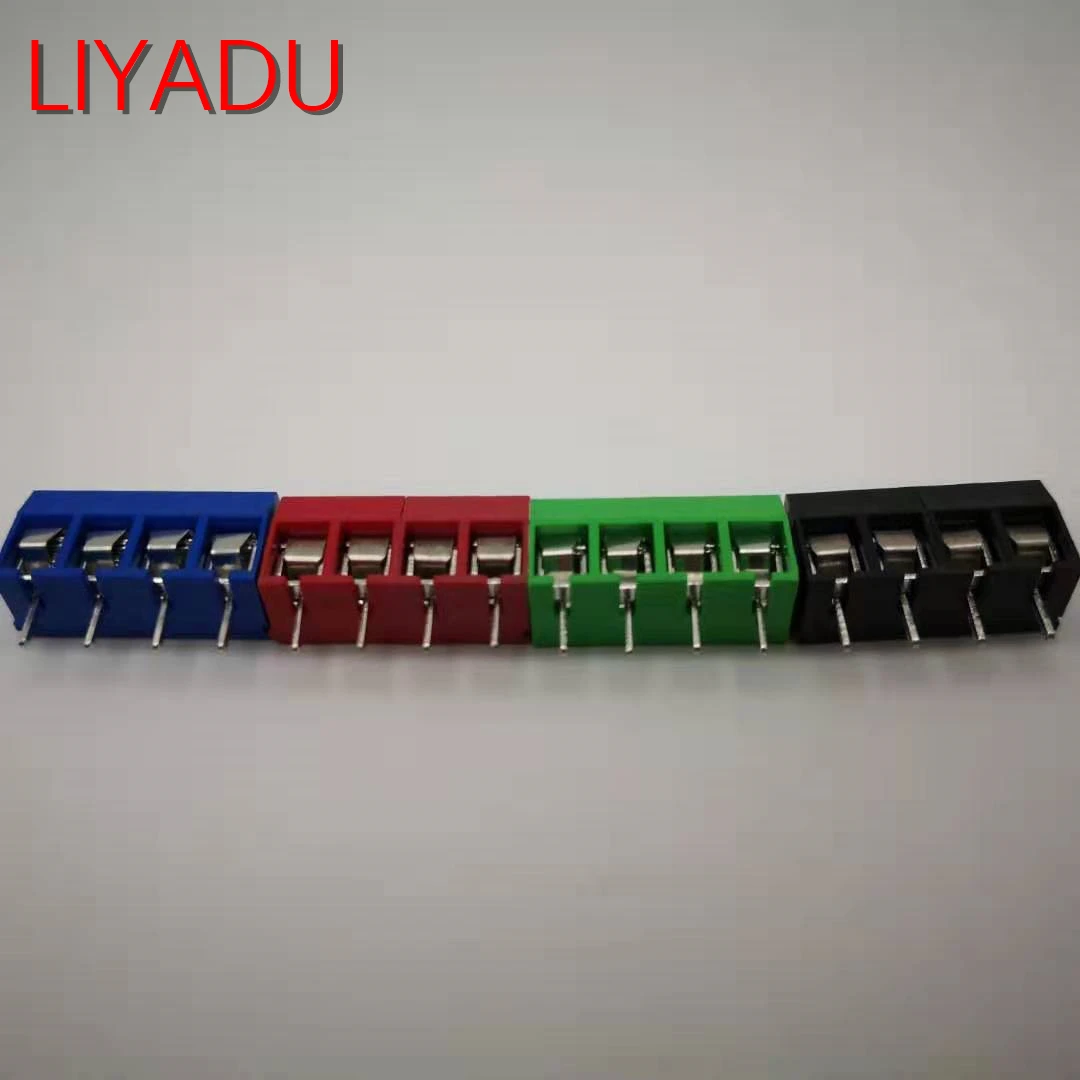 10 шт./лот KF301-4P Сращивание, винт типа PCB расстояние 5,0 соединительные клеммы, терминал синий/зеленый KF301
