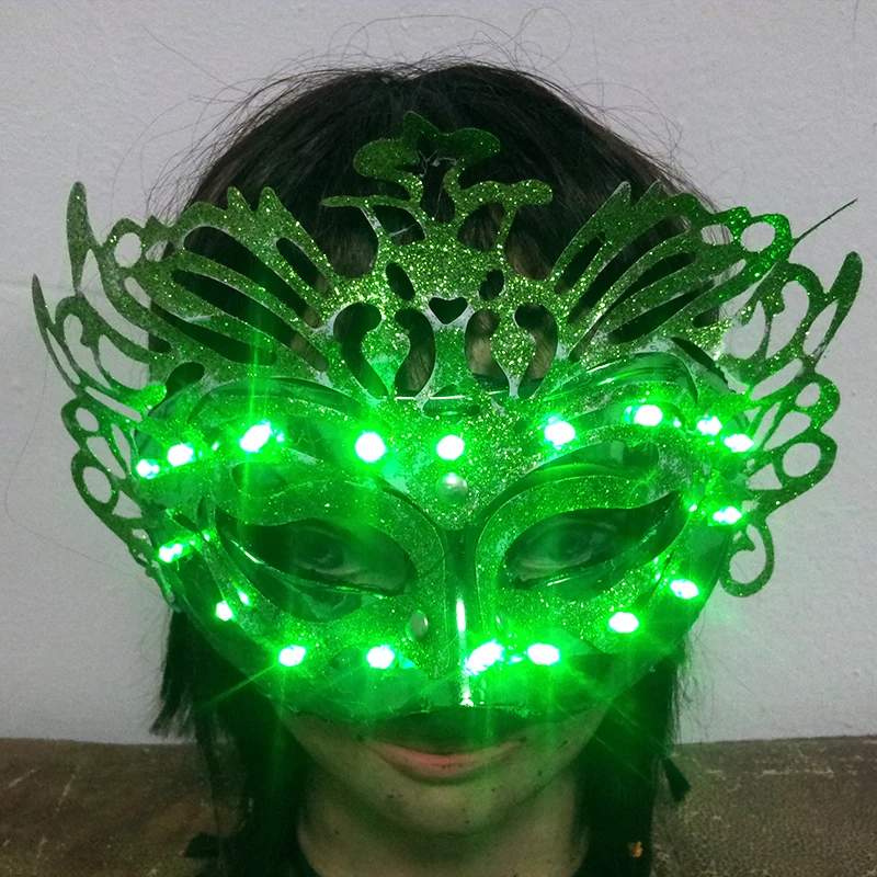 Светодиодная маска светящаяся с аккумулятором светодиодная одежда для