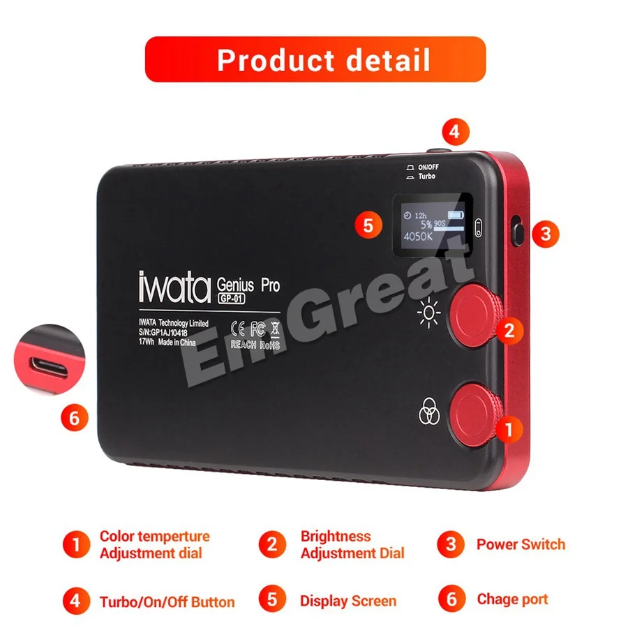 Iwata Genius Pro 144 светодиодный наполняющий светильник двухцветный 2600 K-6000 K Buit-in battery портативный телефон открытый видео светильник PK Aputure AL-MX