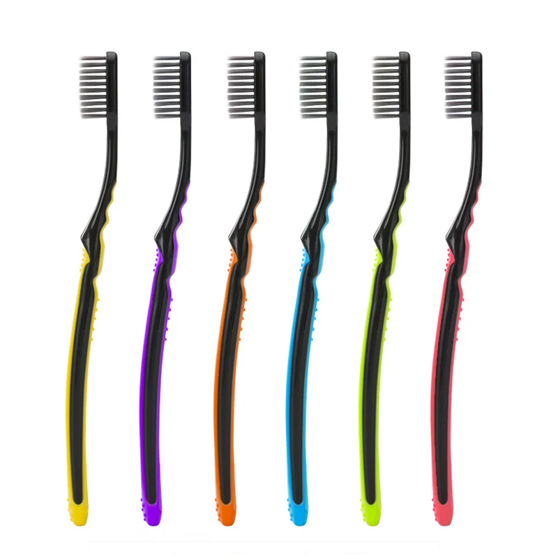 6 шт./лот мягкая щетина Бамбуковая зубная щетка из древесного угля для полости рта