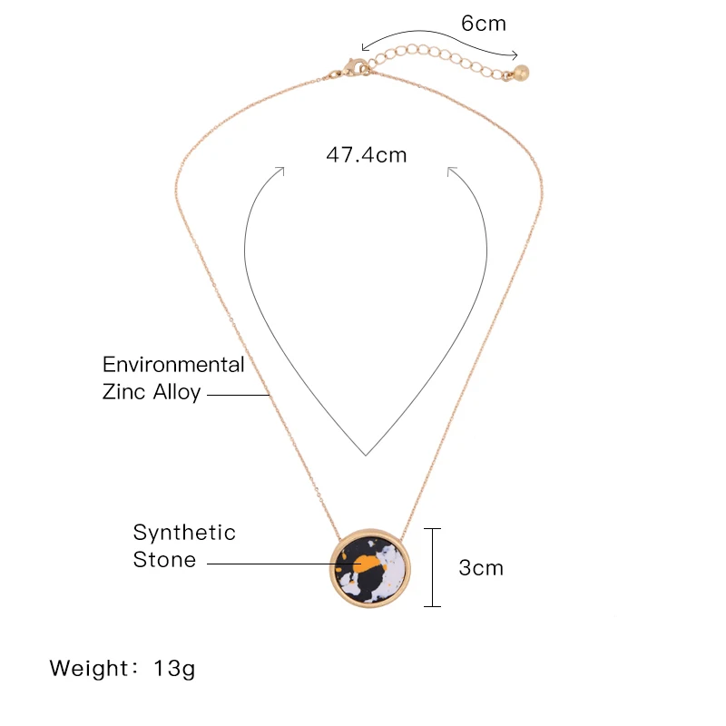 Оптовая цена Новое поступление круглое короткое ожерелье с подвеской из