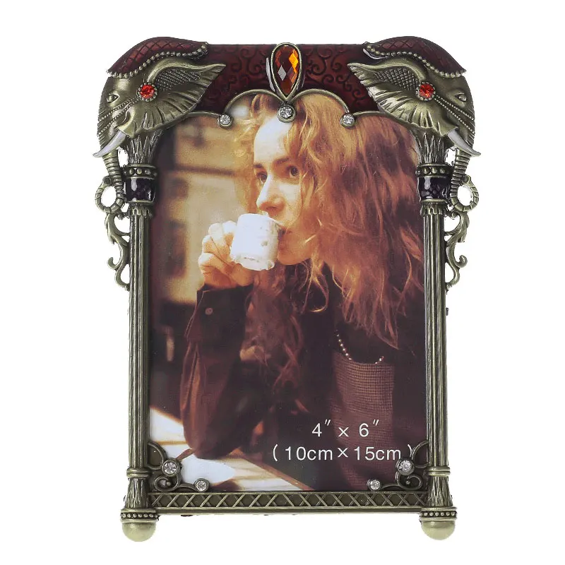 

European Style Metal Photo Frame, Picture Frames with Stones, MPF069, 6 Inch