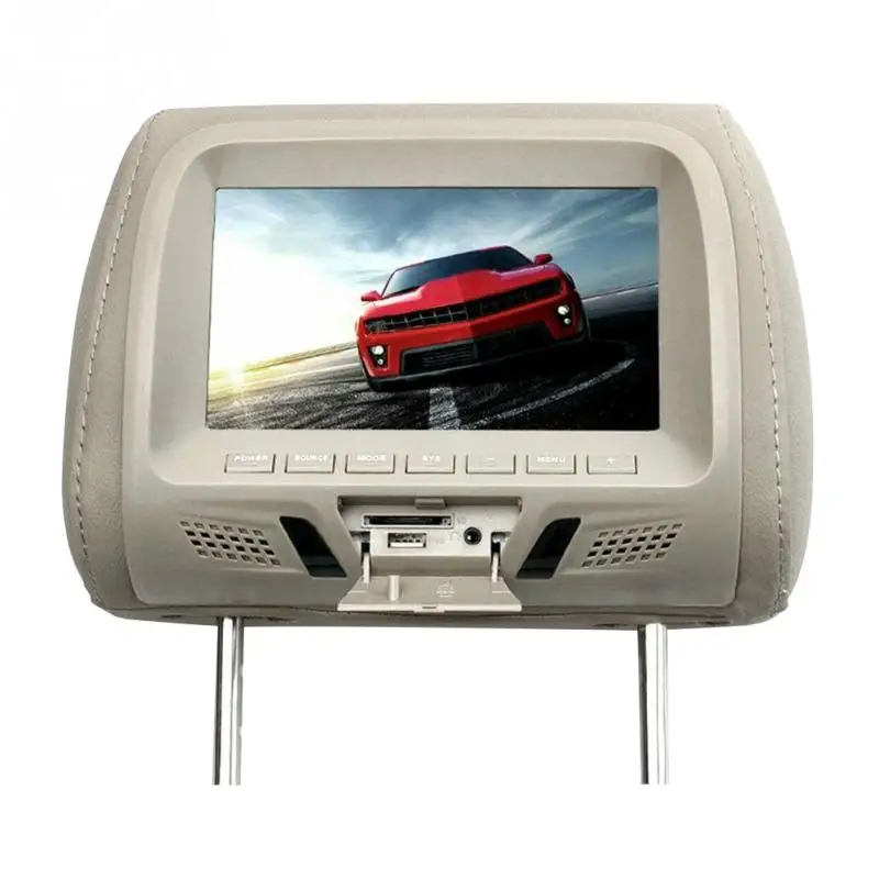 grey with usb 7 дюймов сенсорная кнопка зарядных порта USB для автомобиля монитор ЖК-дисплей многофункциональная практичная сумка Прочный с USB подголовник Экран Встроенные динамики на спинку сиденья - Цвет: grey with usb