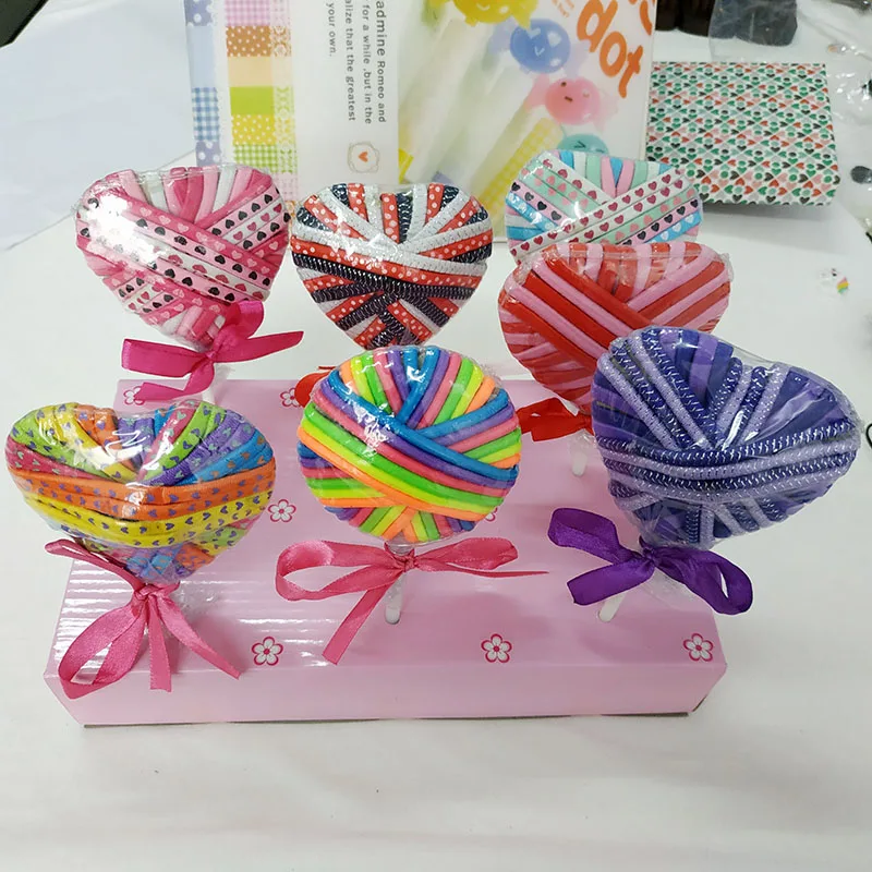 Новинка эластичная лента для волос на палочке резинка цветные резинки