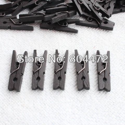 500 Деревянные прищепки с фокусным расстоянием 25 мм | Черный поделки Хэллоуин