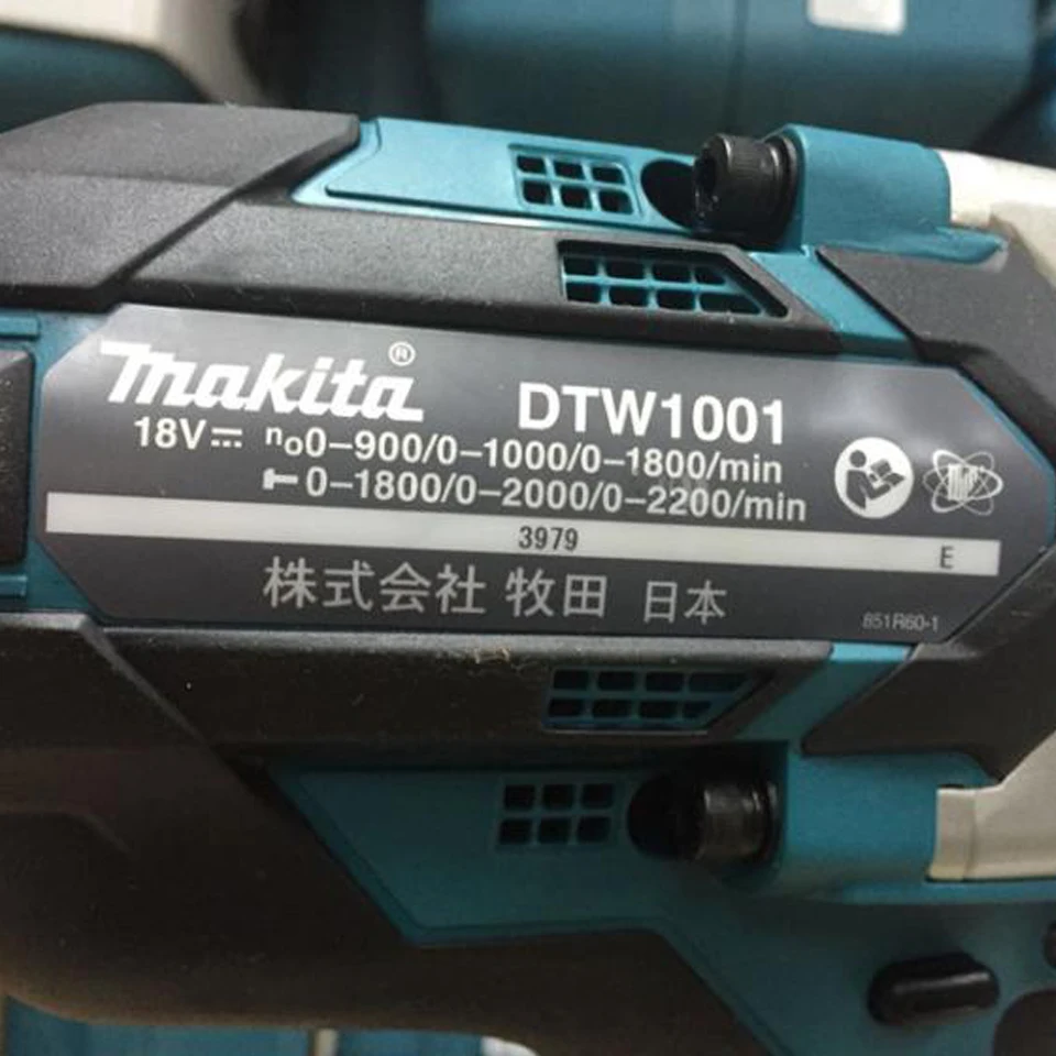 Makita 18 В литиевая батарея серии инструмент беспроводной ударный гайковерт зарядка бесщеточный Электрический ключ 1, 050Nm крутящий момент DTW1001RTJ/RMJ/Z