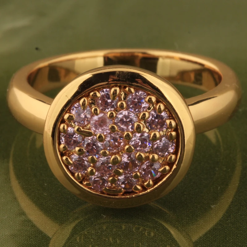 Круглые розовые самоцветы циркониевые золотые ювелирные изделия для вечеринок