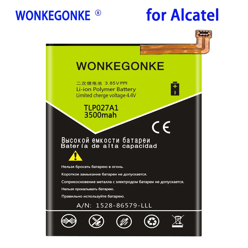 

WONKEGONKE 3500mah TLp027A1 аккумулятор для Alcatel TLp027A1 батареи батарея