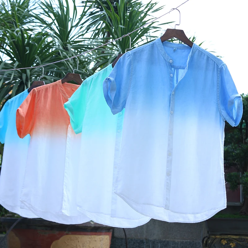 Мужская Повседневная Блузка хлопковая льняная рубашка свободные топы футболка с