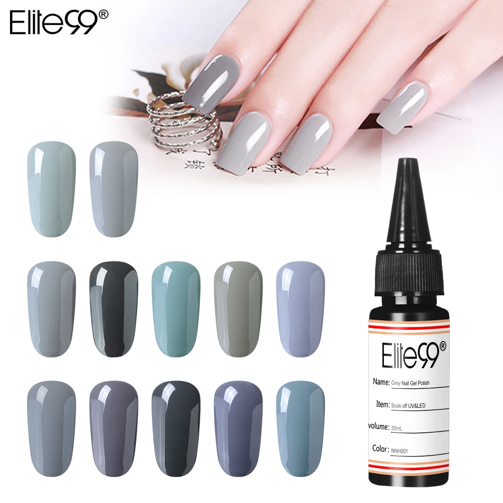 

Elite99 Grey Series Gel Nail Polish 30ml Top Base Coat Gorgeous 12 Colors Vernis Semi Permanent Varnishes Gel Lacquer