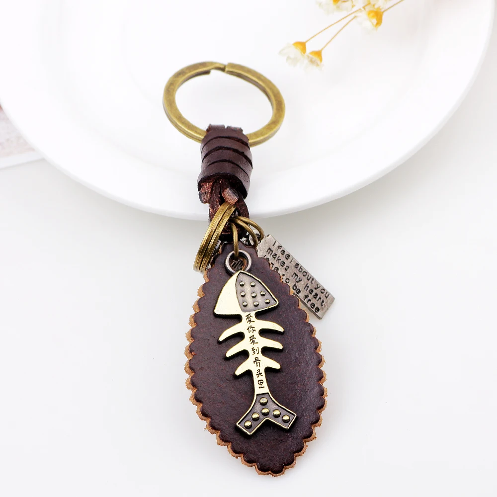 Новое поступление весны 2019 брелок из сплава в виде рыбьей кости модное