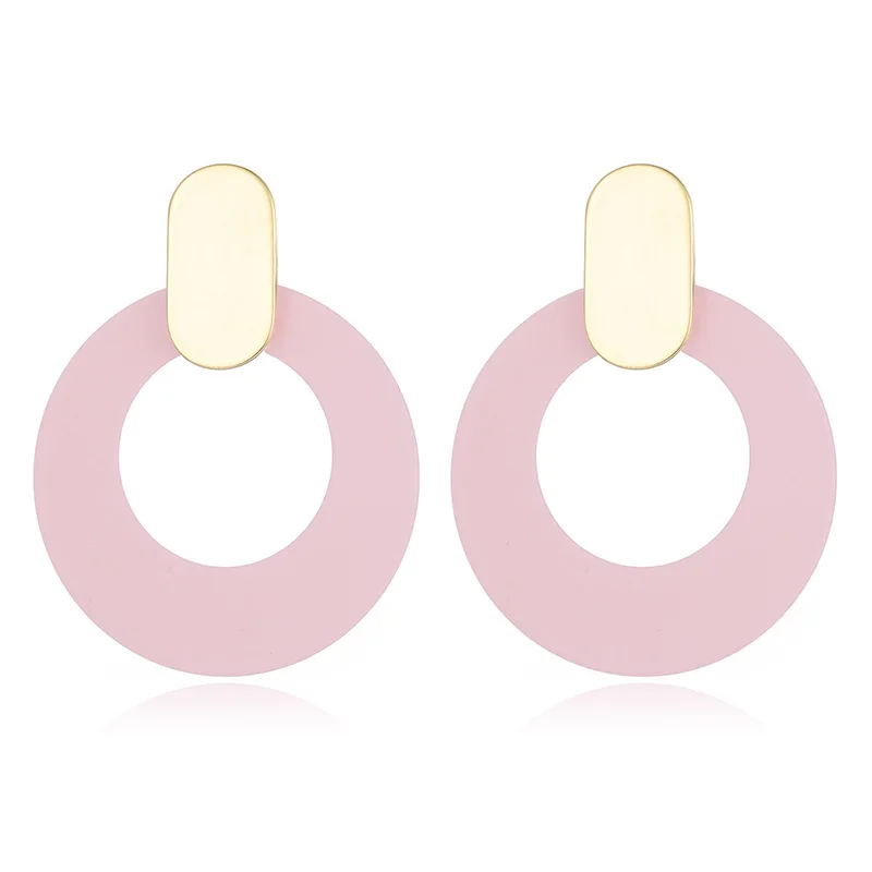 Корейские модные серьги Популярные темпераментные розового цвета милые висячие