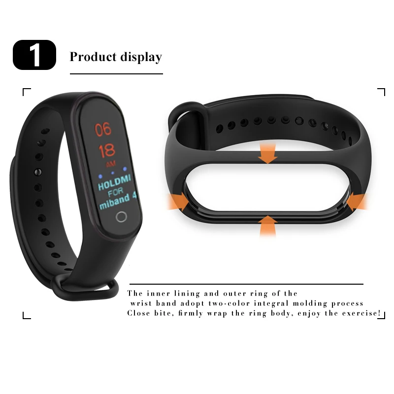 New Sport Silicone Strap for Xiaomi Mi Band 4 band wrist strap For xiaomi miband 4 accessories bracelet Miband 4