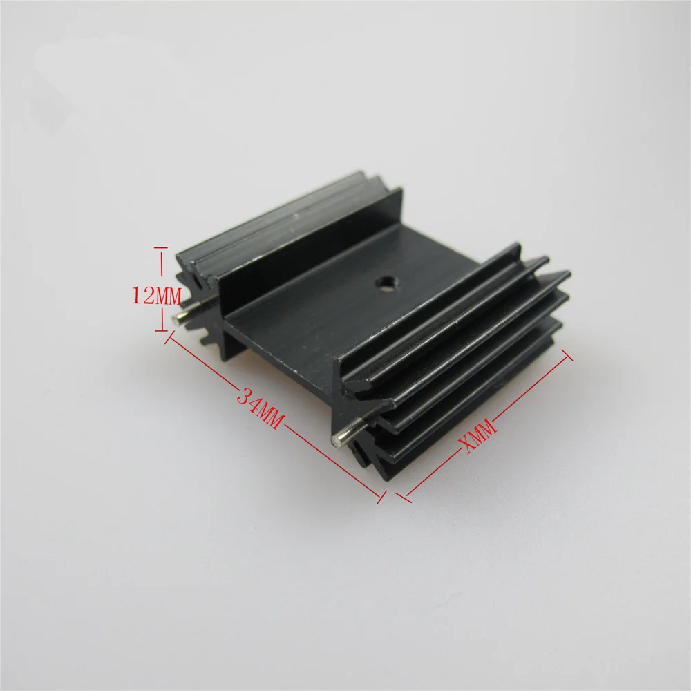 

6pcs Triode IC heat sink TO-220 781 7805 TO-3P IC Aluminum Heatsink 34*12*30mm Cooling Fin Fan Black Cooler Radiator