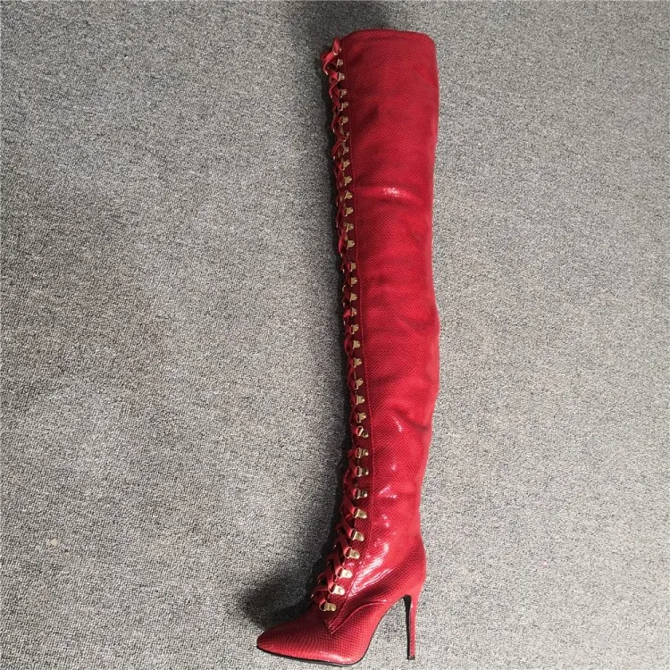 Olomm/женские Зимние ботфорты на шпильках сапоги высоком каблуке с острым носком