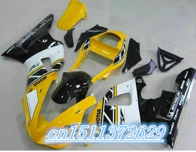 

yellow white black Fairing Kit for YZF R1 00-01 YZF-R1 2000-2001 YZF1000 1000 YZFR1 00 01 2000 2001
