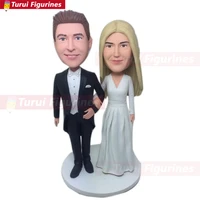 custom personalized wedding cake topper bobble head clay figurine based on customers photos birthday cake topper wedding gifts