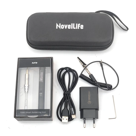 TS80 Kit with Bag Мини TS80 портативный Электрический паяльник QC3.0 быстрое зарядное устройство комплект Регулируемая температура цифровой OLED экран usb Тип C кабель питания - Цвет: TS80 Kit with Bag