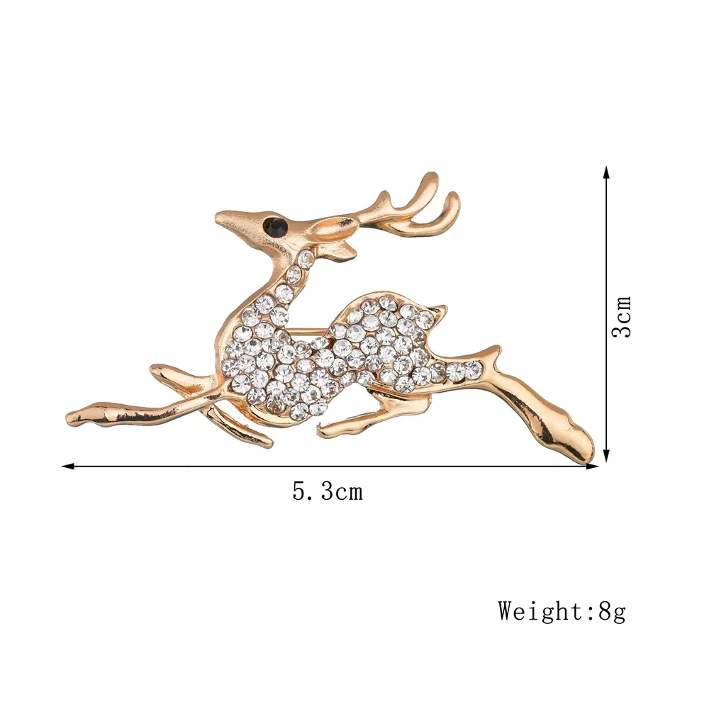 Cute Diy Brooch Pin for Women Girl Kids Gift Jewelry Scarf Denim Accessories Fashion Casual Vintage Brooches Pins Crystal Deer | Украшения