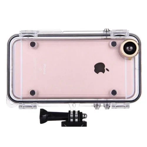 Спорт для iPhone 6 6 S Plus водонепроницаемый чехол для сотового телефона с широкоугольным объективом 170 градусов, совместимый с аксессуарами GoPro - Цвет: Gold