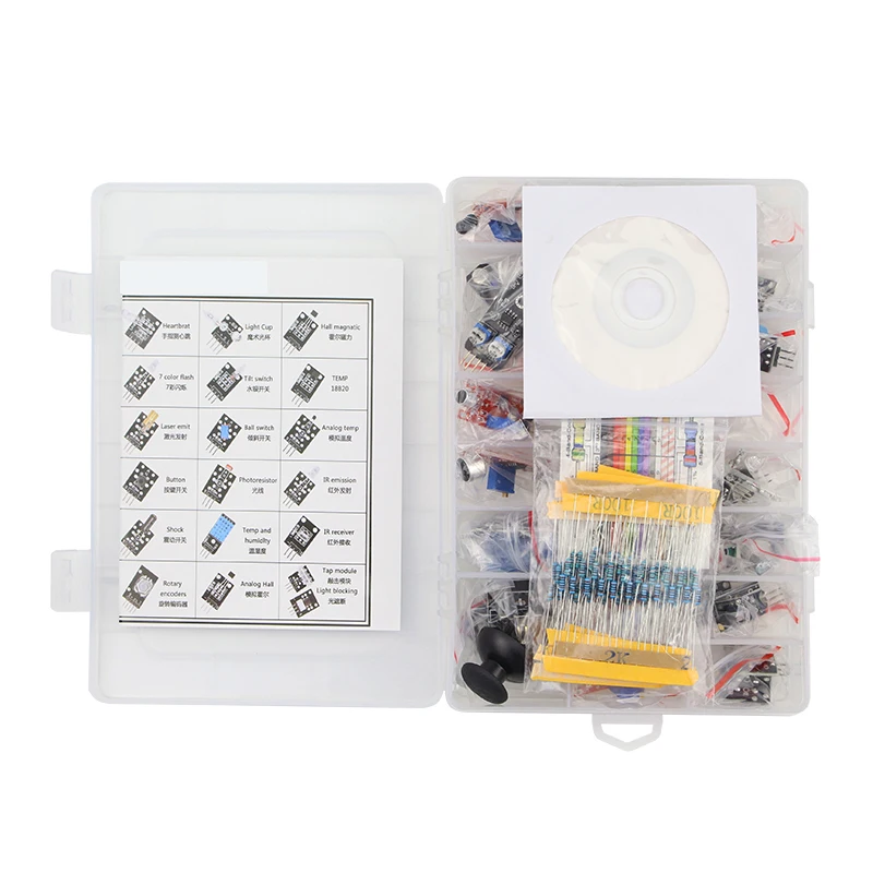 Raspberry Pi 3 Sensor Kit 37 в 1 стартеры + 100 шт. набор резисторов для UNO R3 обучающий CD розничная