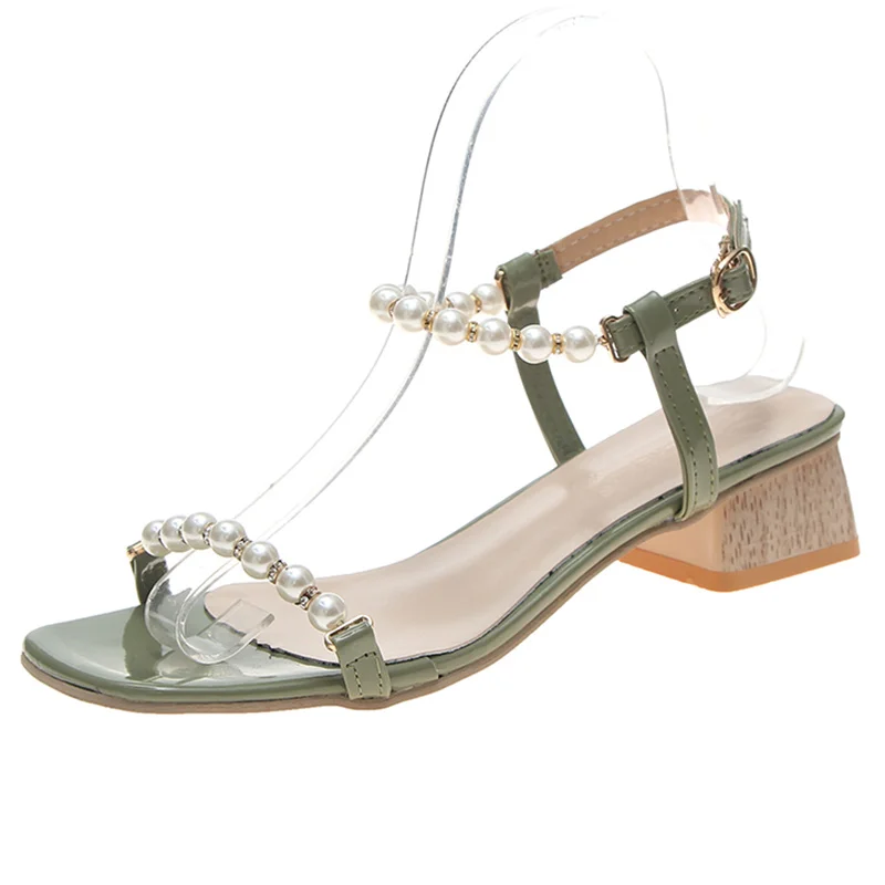 Летние женские сандалии обувь с открытым носком на квадратном каблуке Женская в