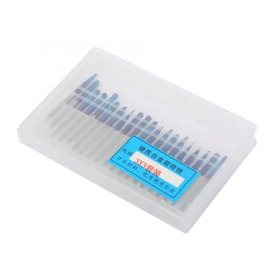 20 шт./компл. Концевая фреза из карбида вольфрама одинарный/двойной паз вращается