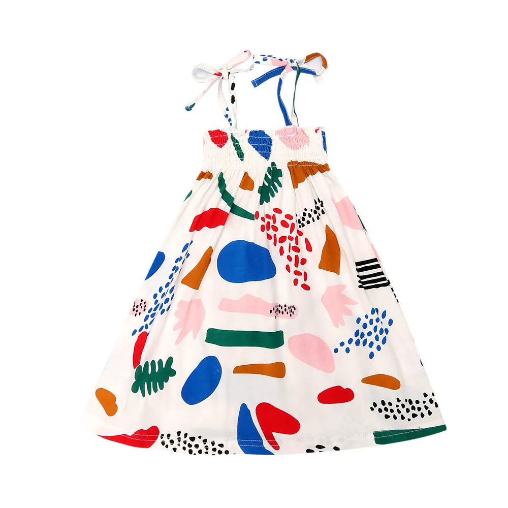 Летнее платье для девочек с рисунком граффити всей семьи BD250 розница 2018 | Детская