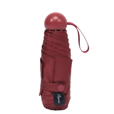 Бургундия Fashion Female Capsule Pocket Light Umbrella Rain Woman Mini Folding Umbrellas Portable Travel Compact Rain Umbrella For Men - Цвет: Бургундия