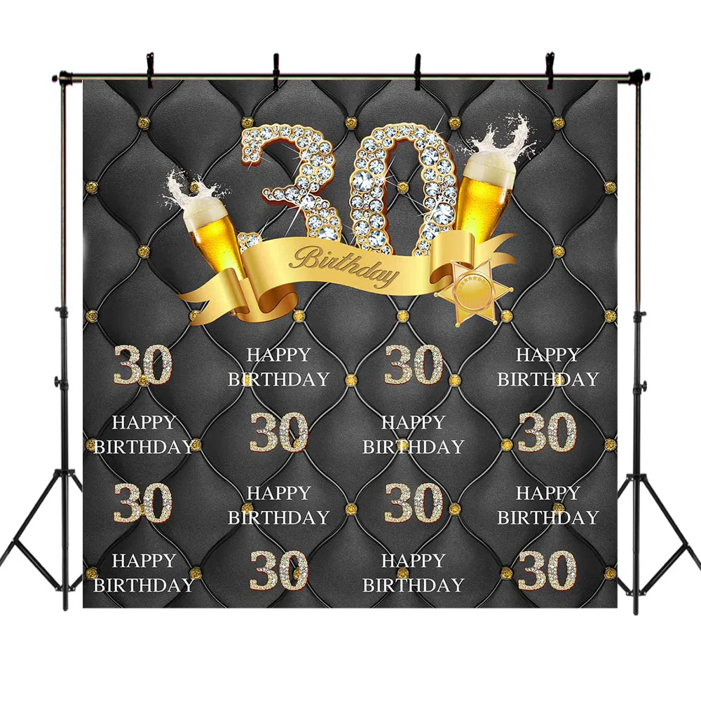 Фотофон NeoBack 30th 40th 50th 60th 70th день рождения бокал для вина декорированный Золотой