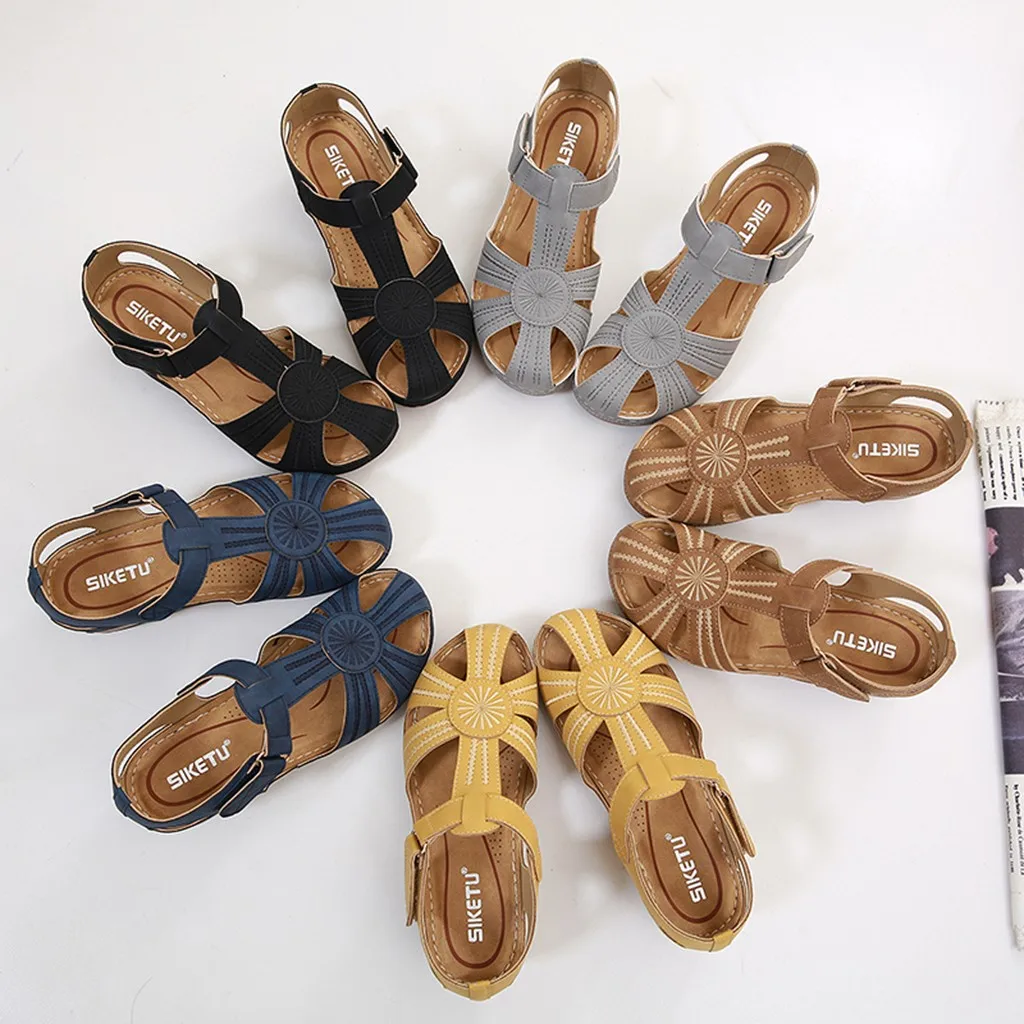 Women's Ladies Girls shoes woman Comfortable Ankle Hollow Round Toe Hollow Out Sandals Soft Bottom Sole Shoes zapatos de mujer