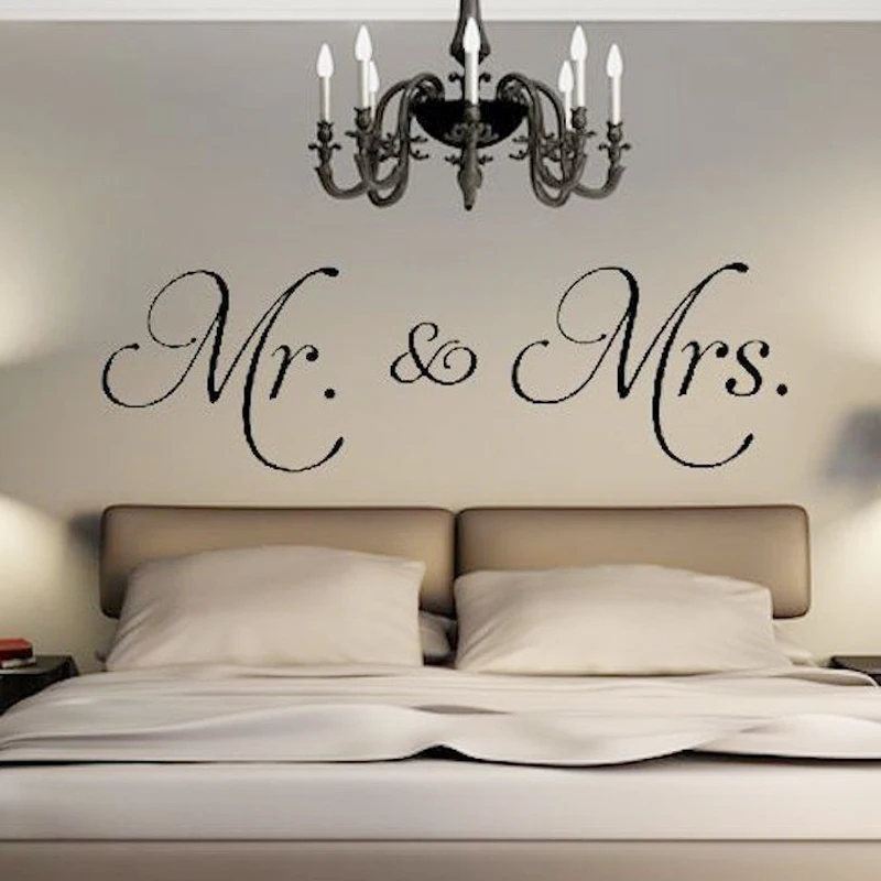 1 шт. наклейки на стену для автомобиля съемная наклейка Mr. & Mrs гостиной украшение