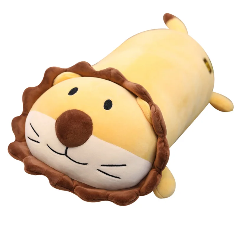 1pc 42/60cm Sunflower Lion Filled lion pillows Cute plush toys grassland brinquedos Cylindrical cushions Kid's Xmas Present | Игрушки и