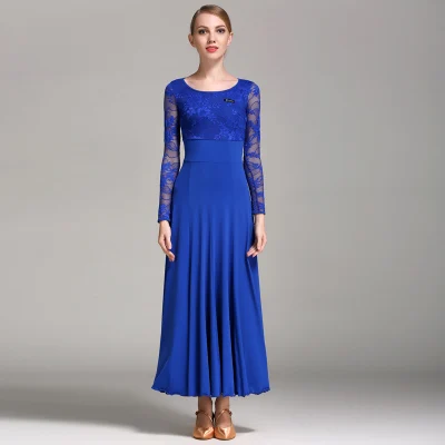 royal blue Стиль, национальный стандарт, юбка для бальных танцев, высокое качество, новое современное платье для танцев, танцевальное представление, костюмы, костюм для вальса - Цвет: royal blue