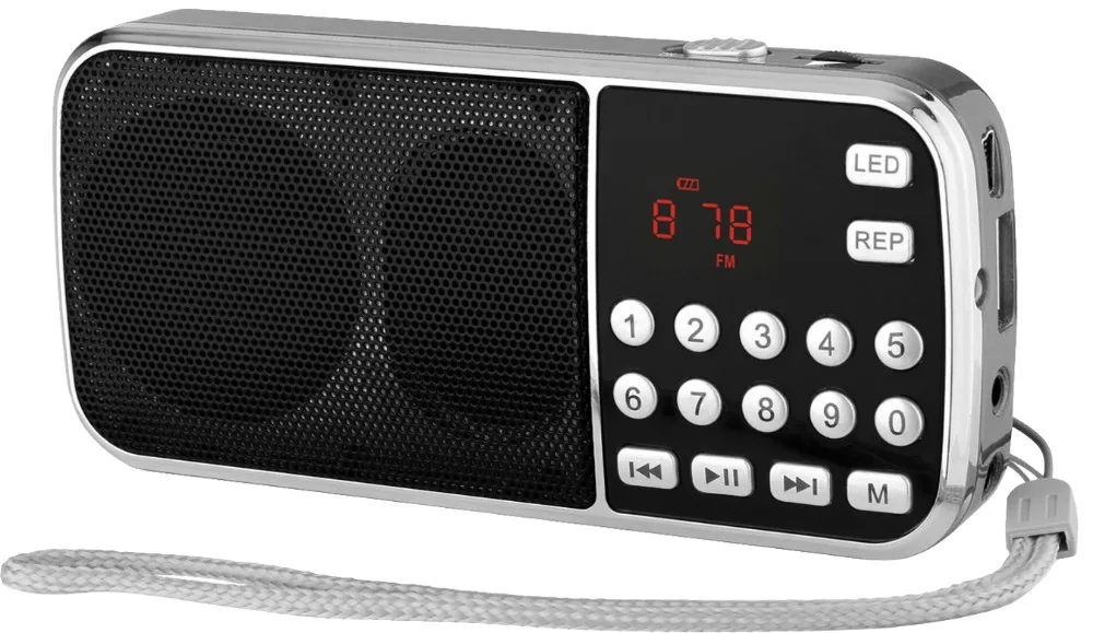 10 шт. портативный мини MP3-плеер с супер басами светодиодный фонарик Автосканер FM
