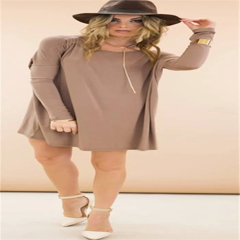 Женская однотонная блузка с длинным рукавом и круглым вырезом | одежда