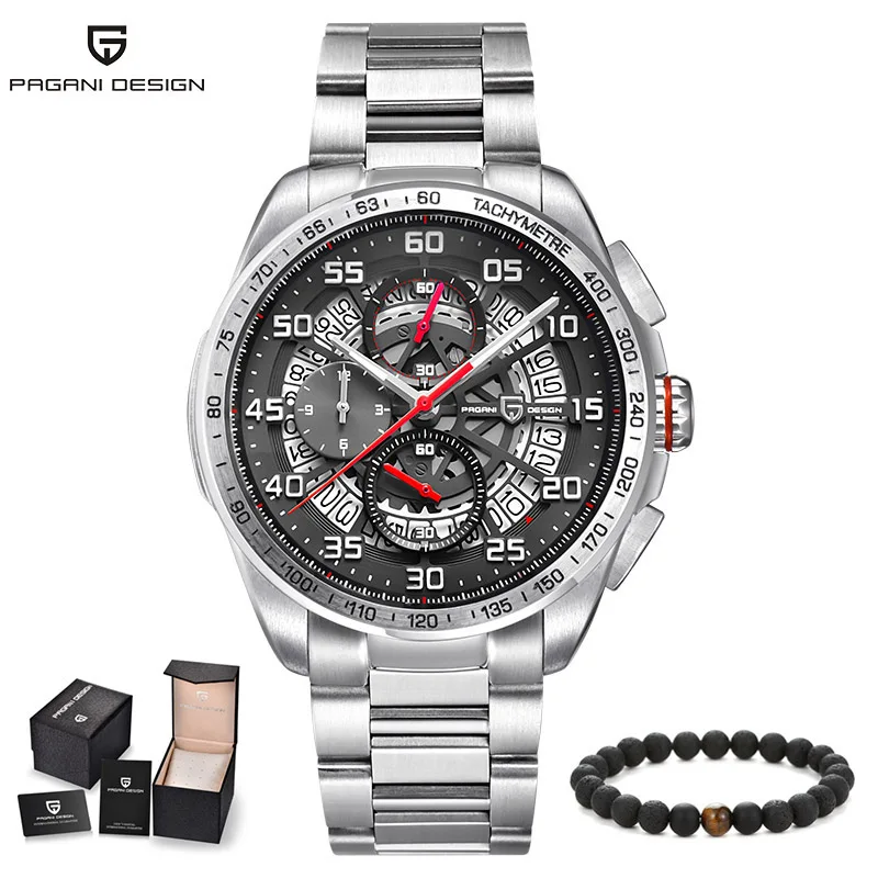 Pagani Модные полые циферблаты мужские часы люксовый бренд стальные Relogio Masculino