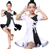 white black latin dance competition dresses latin dance dress for girls kids latin dance costume for girls kids