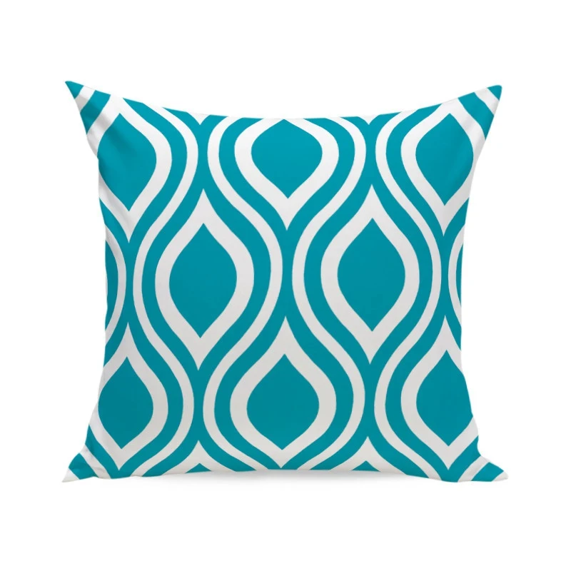 BAOLIFU Peacock Blue Decorative Cushion Cover 45*45cm Home Decor Velvet Pillow For Sofa Geometric Pillows Case | Дом и сад