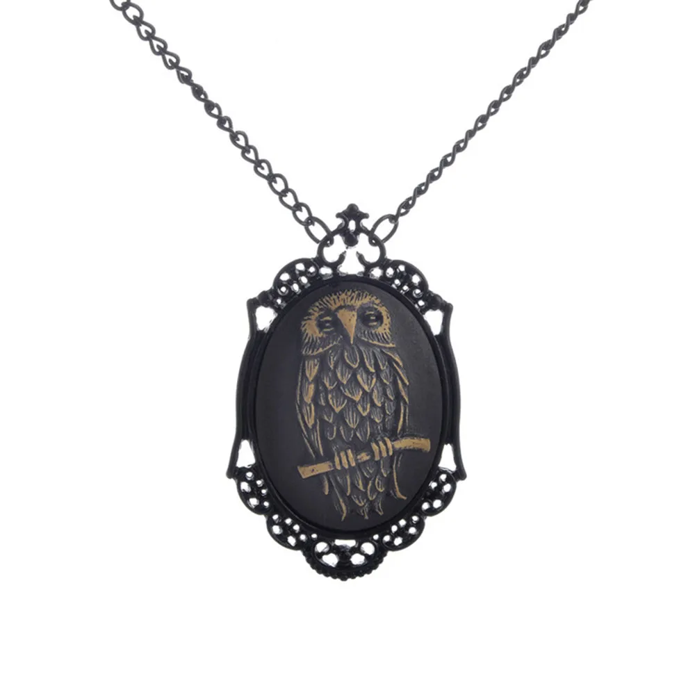 Винтажное ожерелье в стиле стимпанк старинное серебро механическая черная