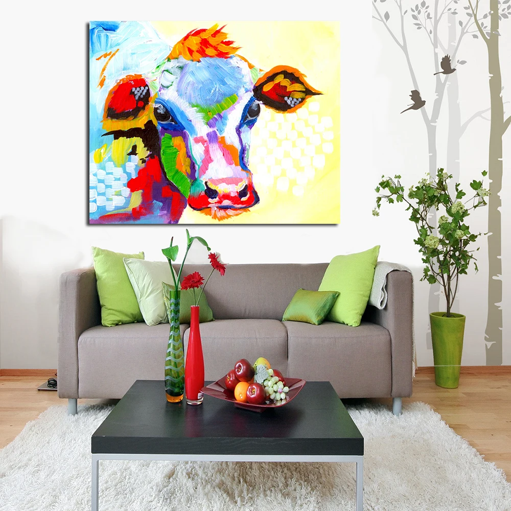 JQHYART Industrious Ox холст искусство картина маслом Модер домашний Декор настенные