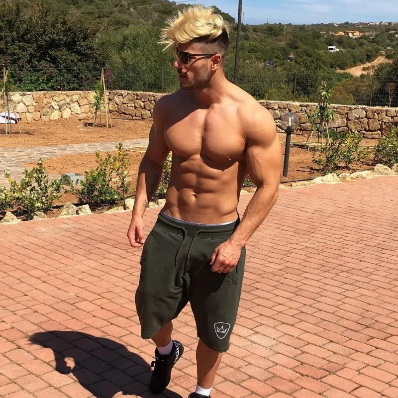 Новинка лета 2018 мужские Хлопковые Бриджи для фитнеса свободные дышащие