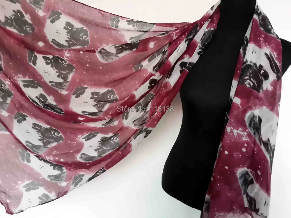 Модный шарф с принтом собаки Шарпея шаль шарфы оверсайз бесплатная доставка|scarf