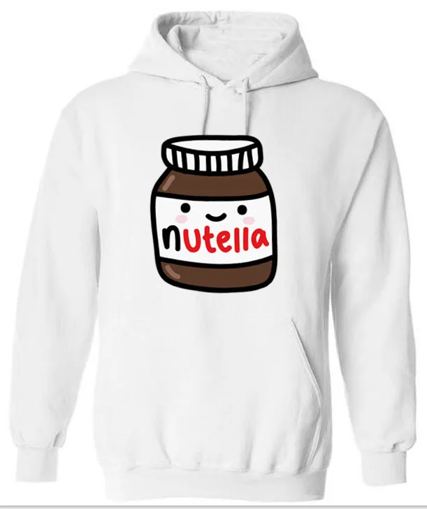 Новые толстовки унисекс премиум класса Nutella Jar Kawaii дизайнерские с капюшоном