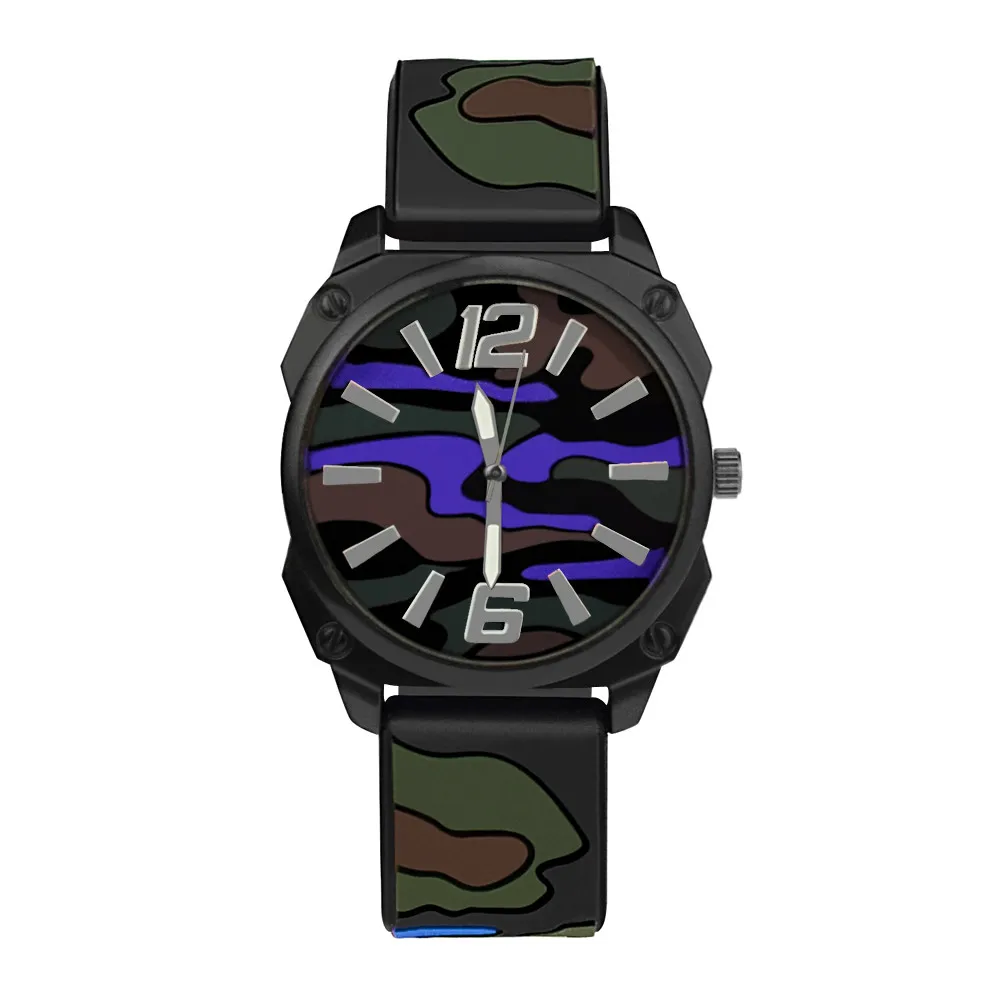 Мужские кварцевые часы хит продаж классические черные спортивные с силиконовым