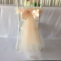 100 pcs sheer tutu with without satin bow new design chiavari chair cap chair sash chair cover